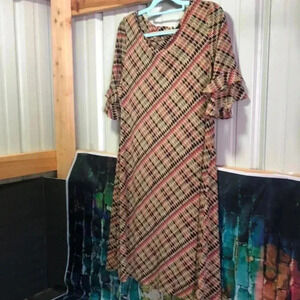 Ronni Nicole dress size large black,brown,greens,orange